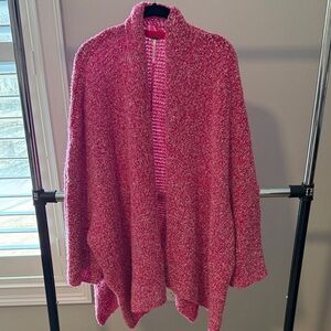 Free People Vibrant Pink Textured Cardigan